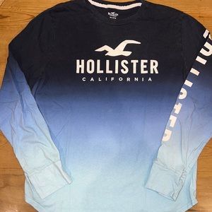 Hollister Blue ombré Long Sleeve Shirt